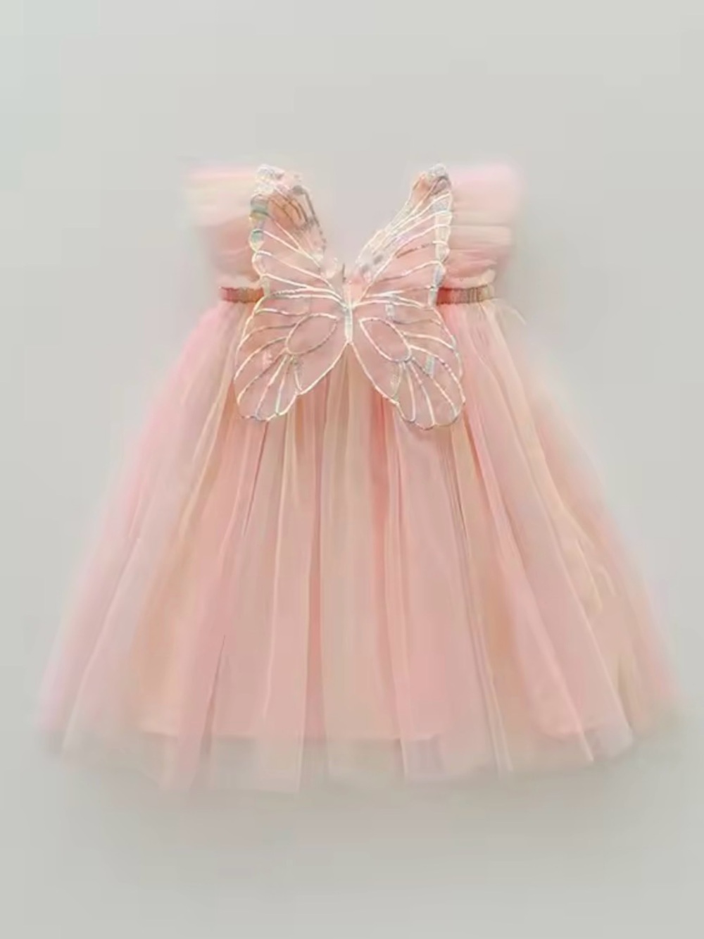 Pink Butterfly Tulle Dress for Girls